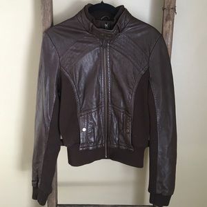 Idra by Anthropologie brand leather bomber jacket